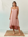 Vestido Linho Mullet Rosa Blush