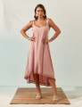 Vestido Linho Mullet Rosa Blush