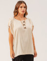 Blusa Franzida Linho Trigo