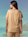 Blusa Quadrada Linho Areia