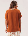 Blusa Quadrada Linho Marrom Terra