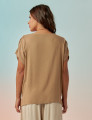 Blusa Franzida Ombro Avelã
