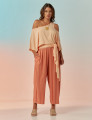 Blusa Abertura Ombros Faixa Pêssego
