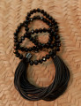 Conjunto Pulseira Maxi Brilho Preto