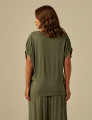 Blusa Franzida Ombro Musgo