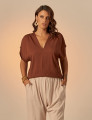 Blusa Franzida Ombro Cacau
