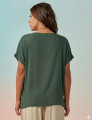 Blusa Franzida Ombro Verde Salvia