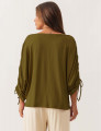Blusa Manga Canaleta Ajustável Verde Oliva