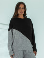 Blusa Diagonal Lã Cinza Mescla Escuro