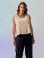Blusa Cropped Linho Bege Palha