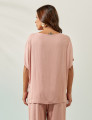 Blusa Quadrada Linho Rosa Blush
