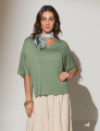 Blusa Recortes Azeitona-U