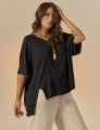 Blusa Recortes Preta