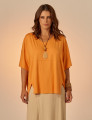 Blusa Recortes Papaya