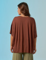Blusa Recortes Marrom Cacau