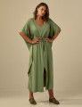 Vestido Kaftan Linho Azeitona