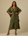 Vestido Kaftan Linho Musgo
