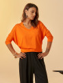 Blusa Gola V Tangerina