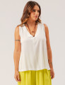 Blusa Linho Decote V Off