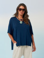 Blusa Recortes Marinho
