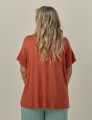 Blusa Barra Franzida Terracota