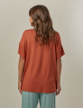 Blusa Barra Franzida Terracota