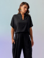 Blusa Gola Linho Preto