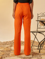 Calça Reta Linho Tangerina