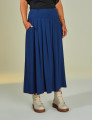 Saia com Pregas Azul Marinho