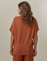 Blusa Quadrada Linho Terracota