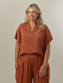 Blusa Gola Linho Terracota