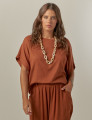 Blusa Quadrada Linho Terracota