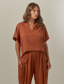 Blusa Gola Linho Terracota