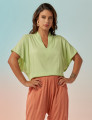 Blusa Gola Linho Menta