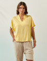 Blusa Gola Linho Amarelo Solar