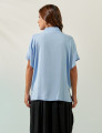 Blusa Gola Linho Azul Brisa