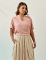Blusa Gola Linho Rosa Blush