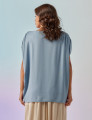 Blusa Franzida Linho Celeste