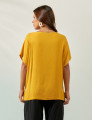 Blusa Quadrada Linho Amarelo Mel