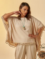 Blusa Kaftan Linho Trigo