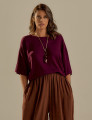 Blusa Canoa Linho Merlot
