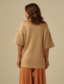 Blusa Tricô Quadrada Areia