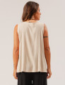 Blusa Linho Decote V Trigo