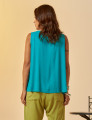 Blusa Linho Decote V Mediterrâneo