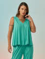 Blusa Linho Decote V Caribe