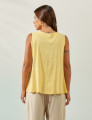 Blusa Linho Decote V Amarelo Solar