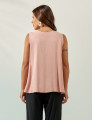 Blusa Linho Decote V Rosa Blush