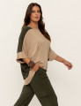 Blusa Bicolor Ampla Verde Militar