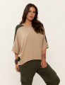 Blusa Bicolor Ampla Verde Militar