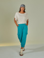 Calça Jogger Bolso Azul Mediterrâneo